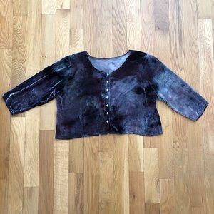 Robin Kaplan Hand-Dyed Silk Blend Cardigan